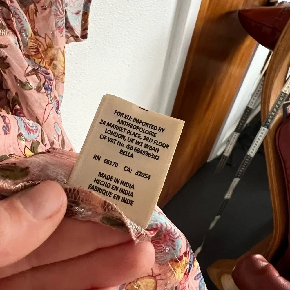 Anthropologie Andersen & Lauth Bella Shimmer Kimono Pink One size